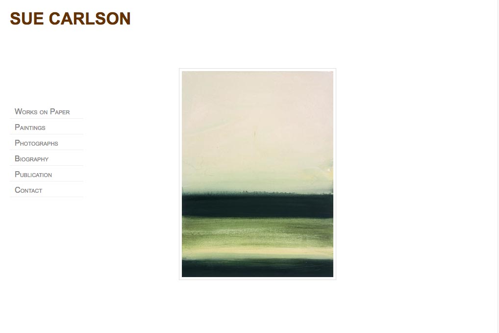 web design for an abstract painter and photographer - Sue Carlson