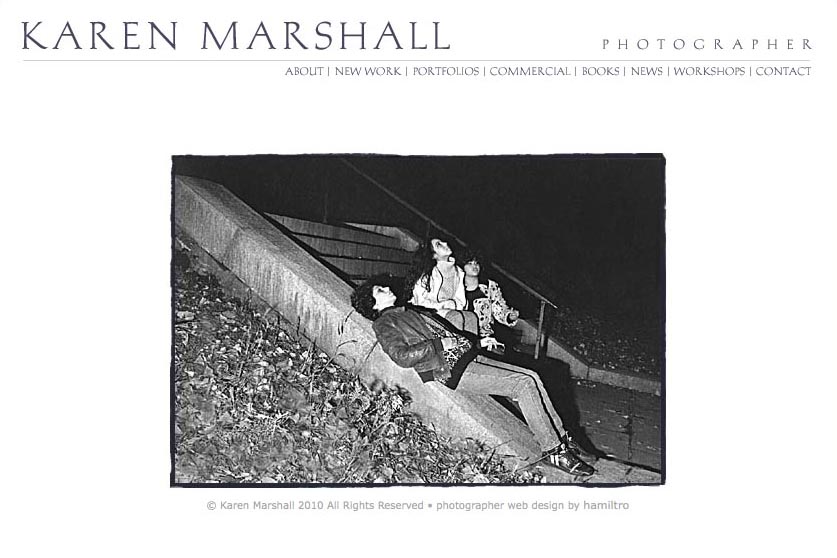 early web design for a photographer - Karen Marshall