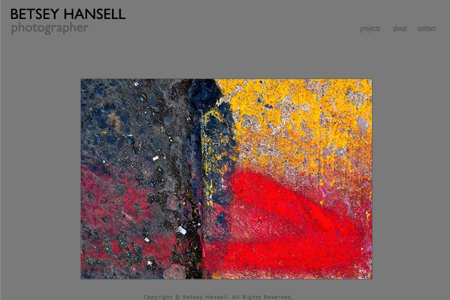 early web design for a photographer - Betsey Hansell