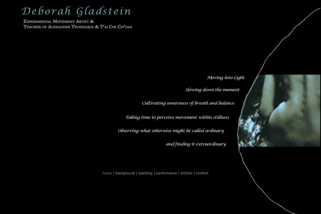web design for a dancer - Deborah Gladstein