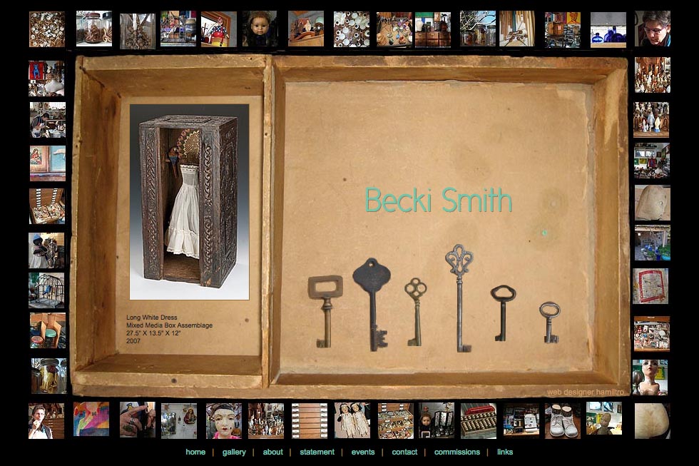 web design for an assemblage artist - Becki Smith