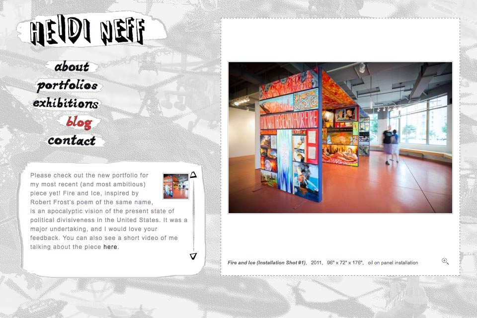 web design for an artist - Heidi Neff