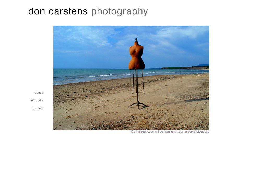 web design for a photographer of aggression - Don Carstens