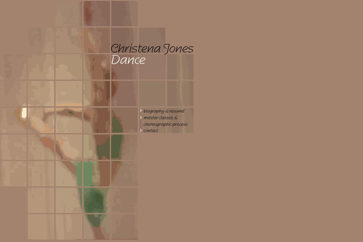 web design for a dancer - Christena Jones