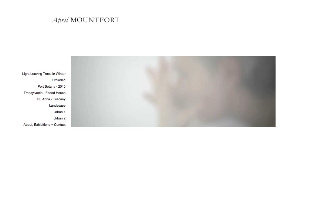 web design for a photographic artist - April Mountfort