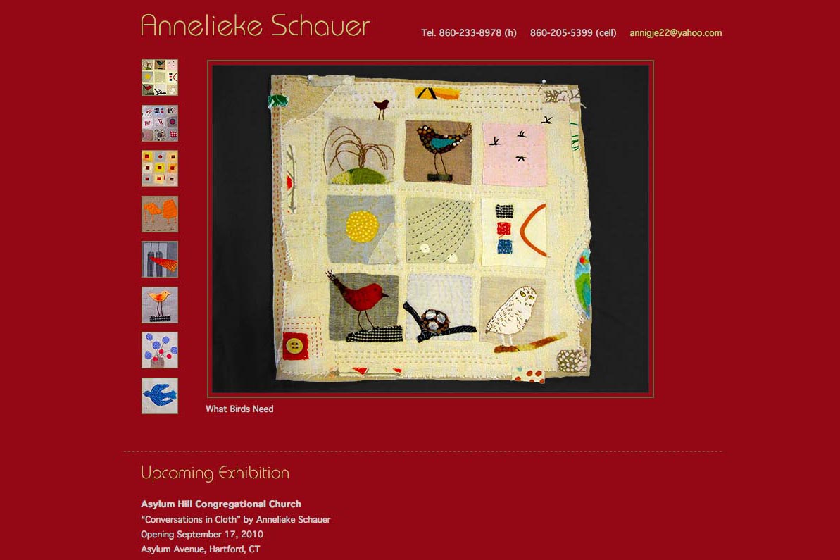 Web design for a fabric artist - Annelieke Schauer
