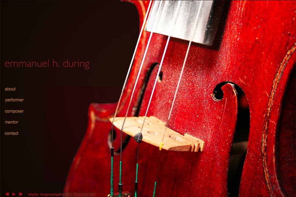 Web design for a global composer & musician - Emmanuel During
