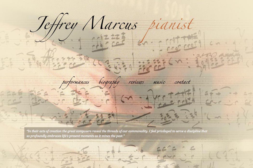 web design for a world-renowned  classical pianist - Jeffrey Marcus