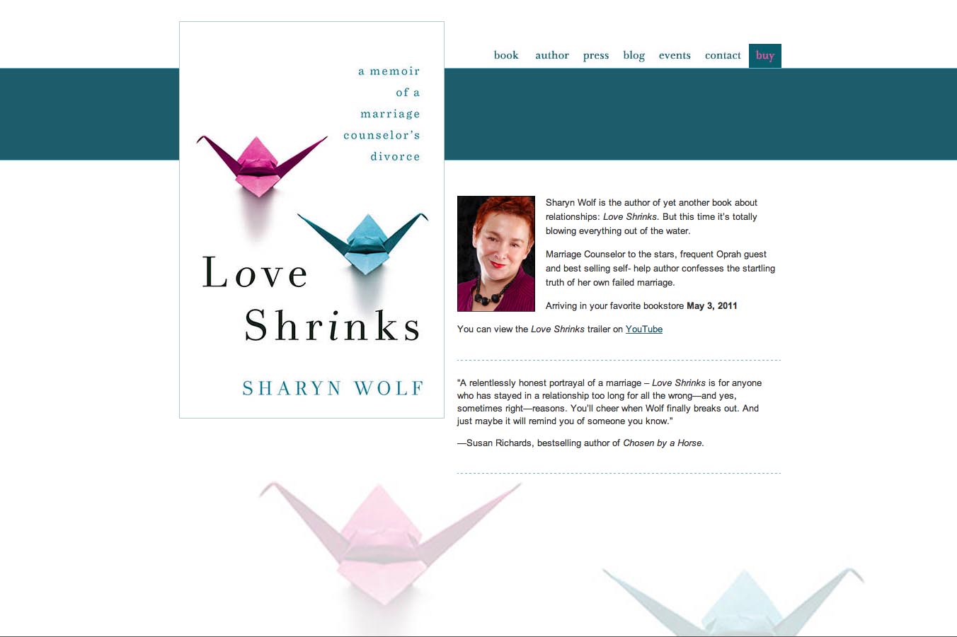 web design for a book by a relationships therapist - Sharyn Wolf