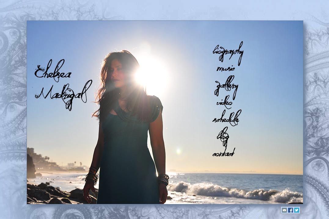 web design for a singer-songwriter - Chelsea Madrigal