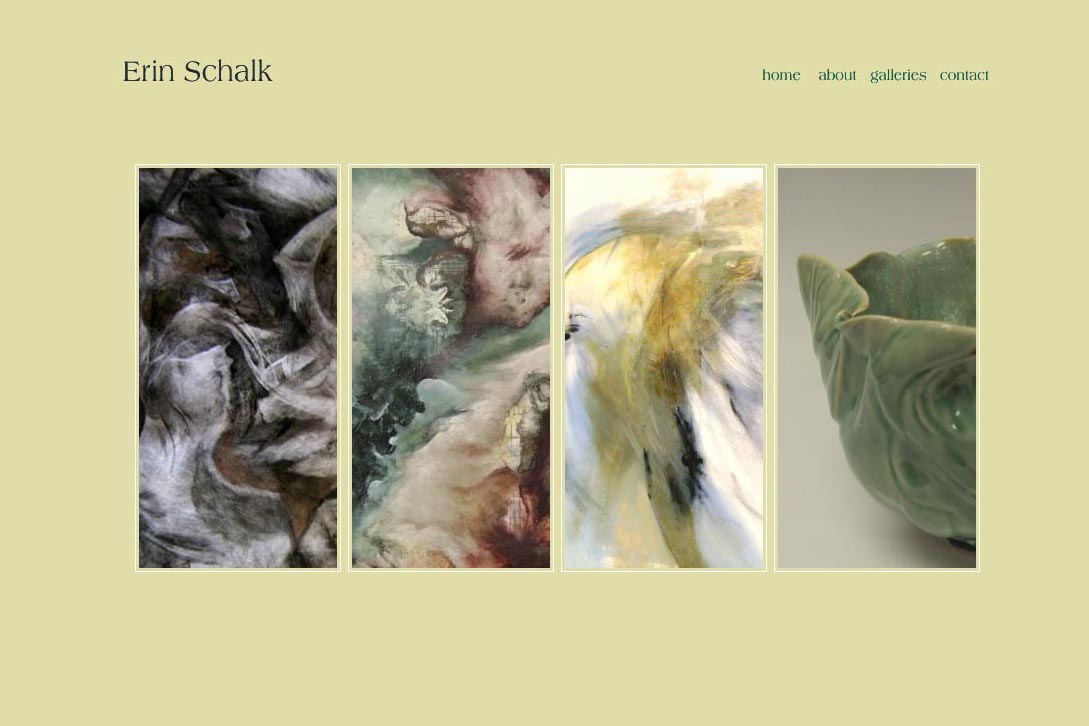 web design for a painter and ceramicist - Erin Schalk