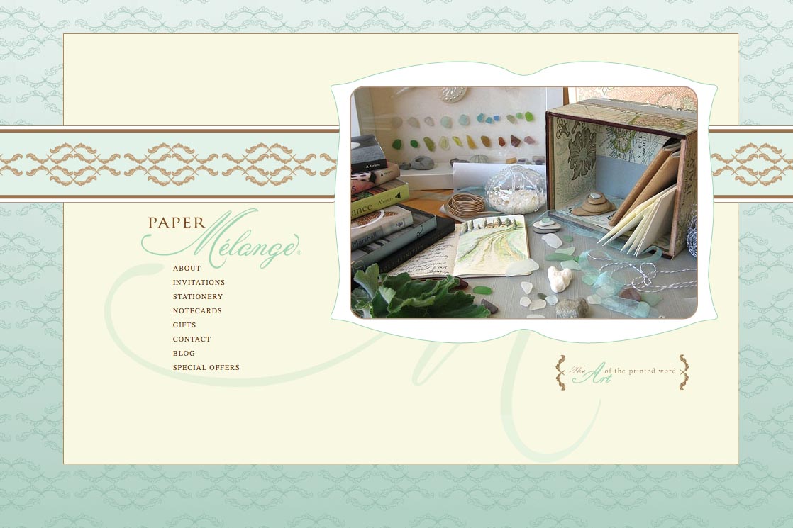 web design for a stationery designer - Paper Melange