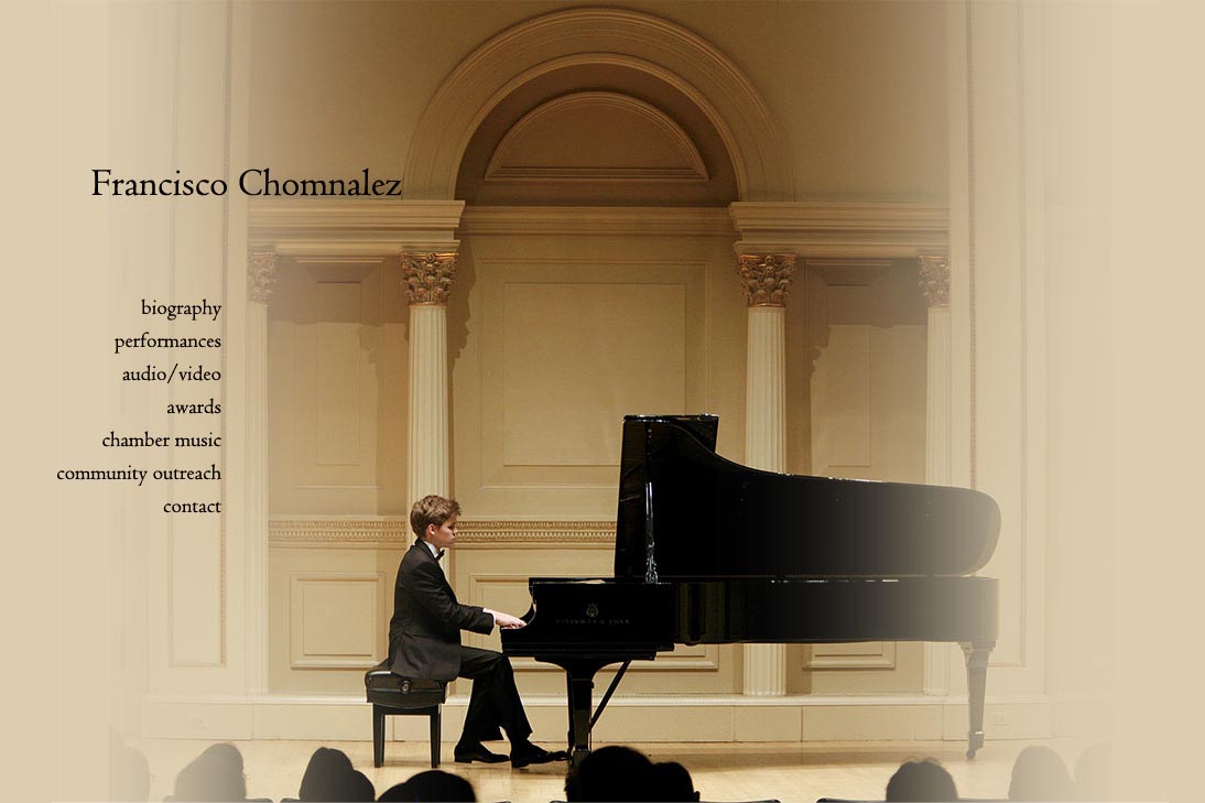 web design for a young concert pianist - Francisco Chomnalez