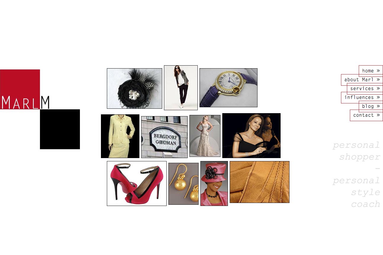 web design for a personal shopper - NMarl