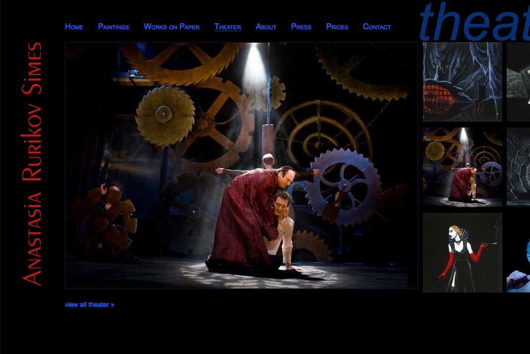 web design for a theater designer - Anastasia Rurikov Simes
