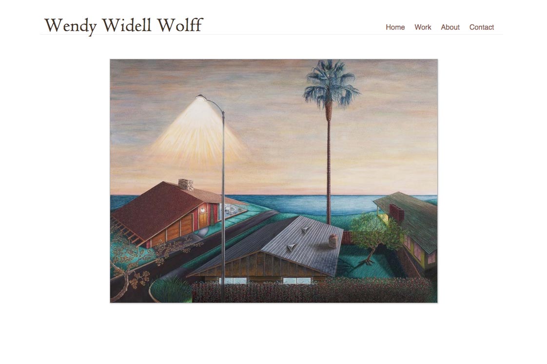 web design for an artist - Wendy Widell Wolff