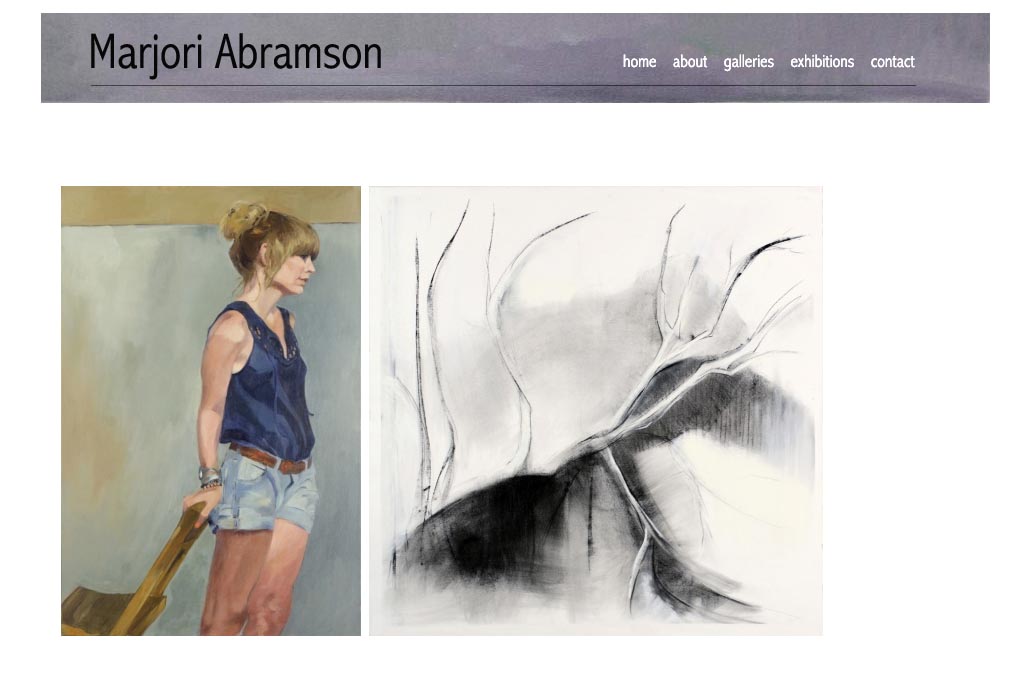 web design for an abstract and figurative artist - Marjorie Abramson