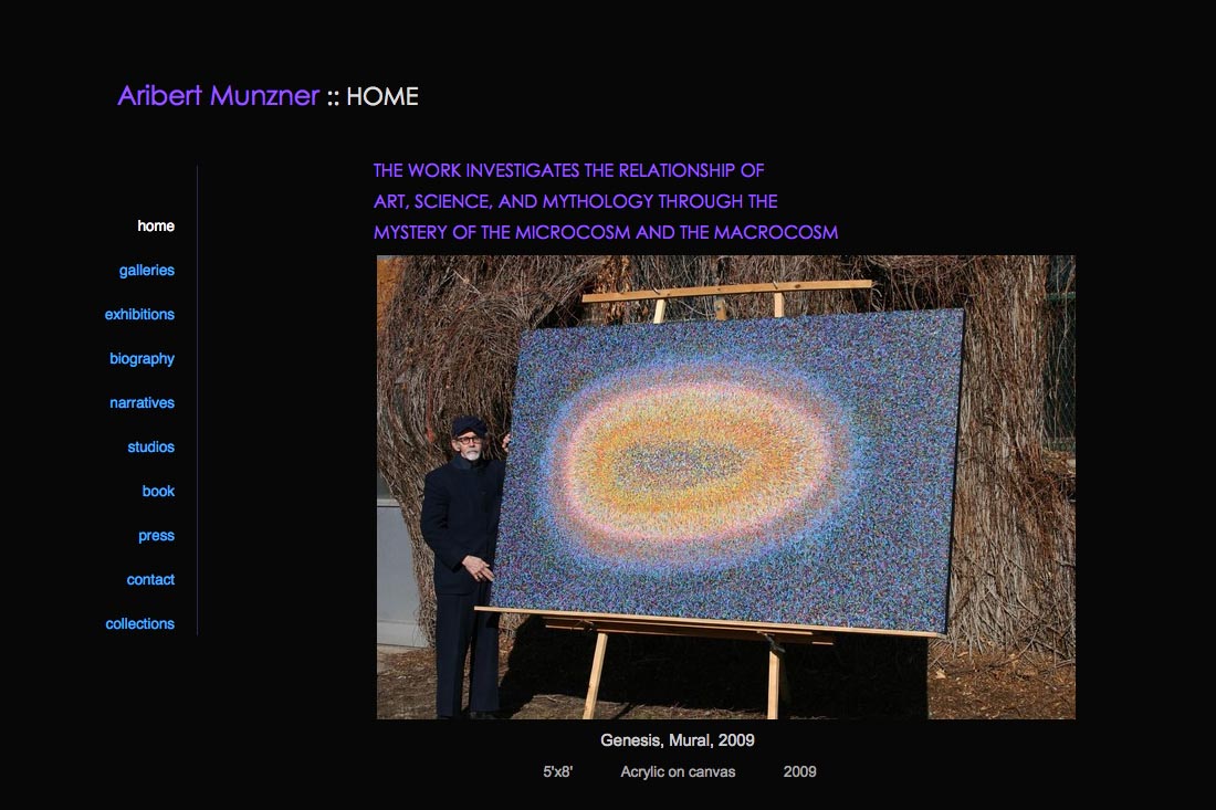 web design for a mature artist - Aribert Munzner