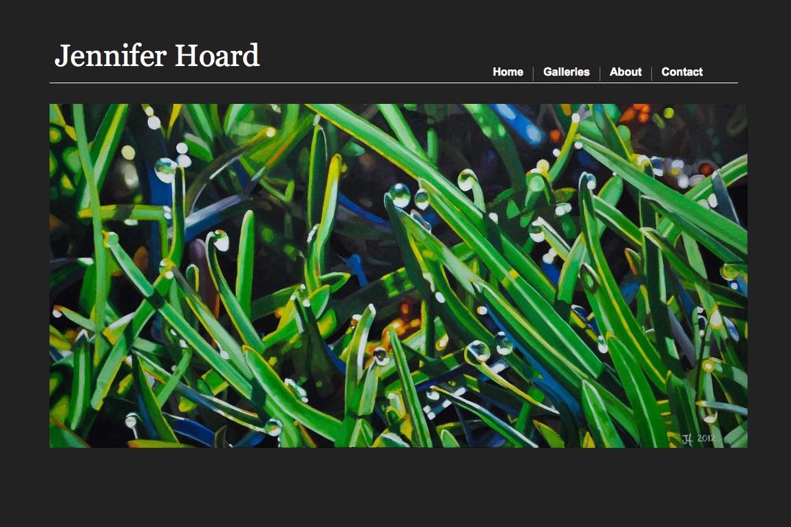 web design for an emerging artist - Jennifer Hoard