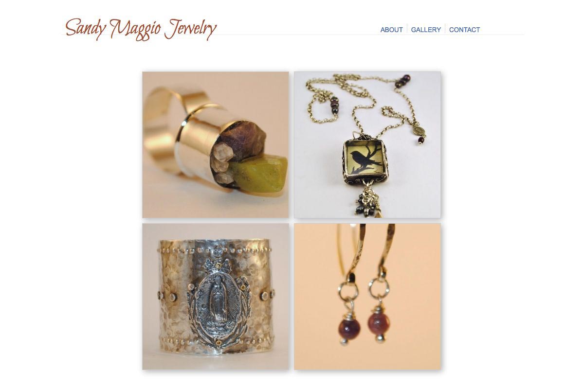 web design for an artisan-jeweler - Sandy Maggio