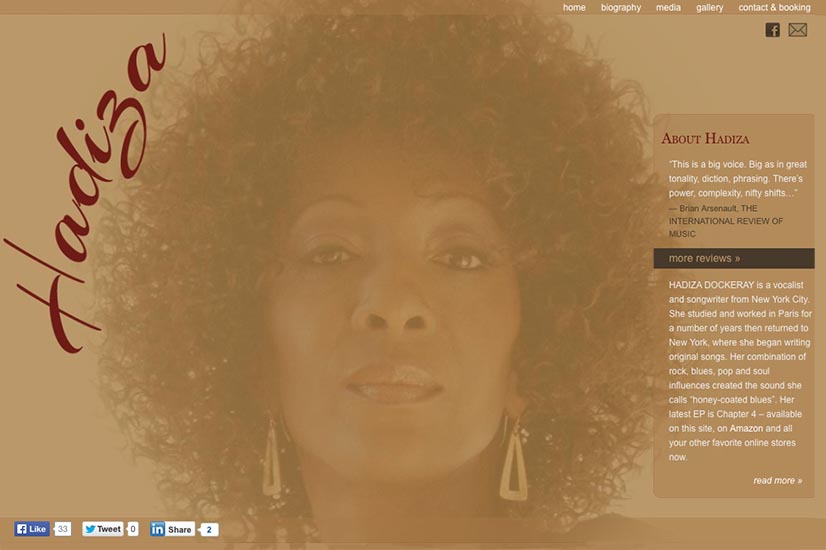 web design for a jazz singer
