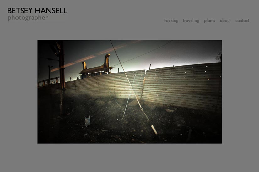 web design for a photographer - betsey hansell - homepage