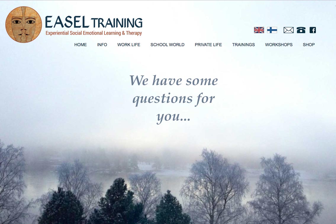 web design for a life coaching/therapy service in Finland - Easel Training