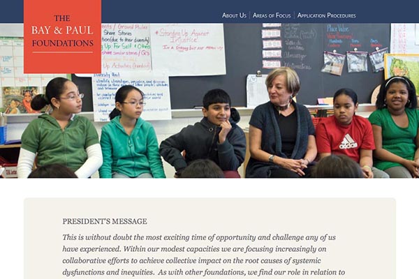 web design for a non-profit organization - home page