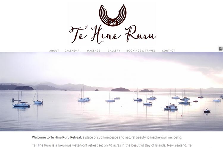 web design for a yoga retreat - home page