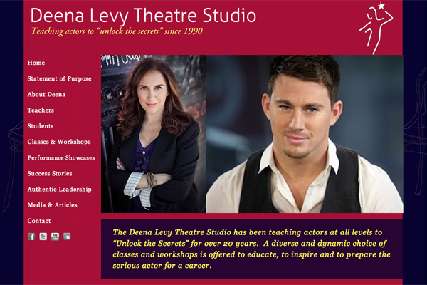 web design for an acting school - Deena Levy Theatre Studio