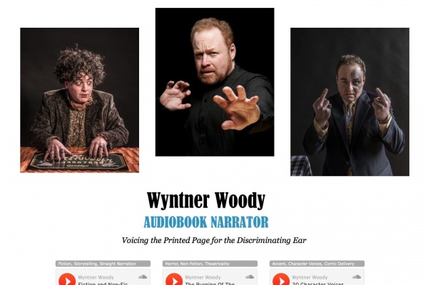web design for an actor who narrates audiobooks - Wyntner Woody