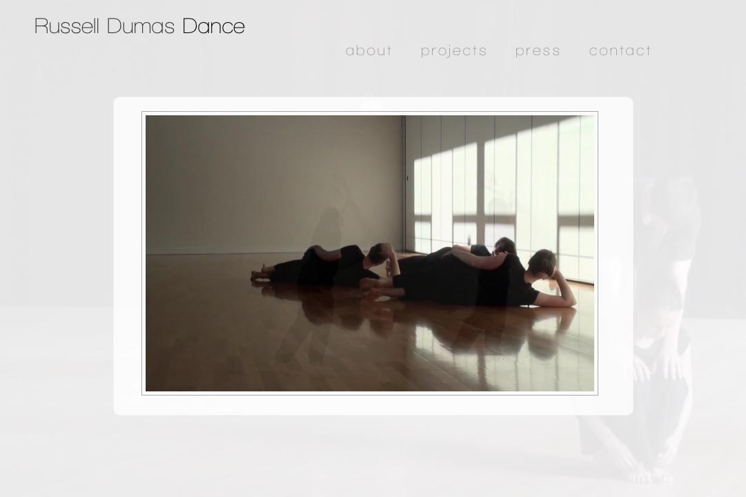 web design for a choreographer - Russell Dumas