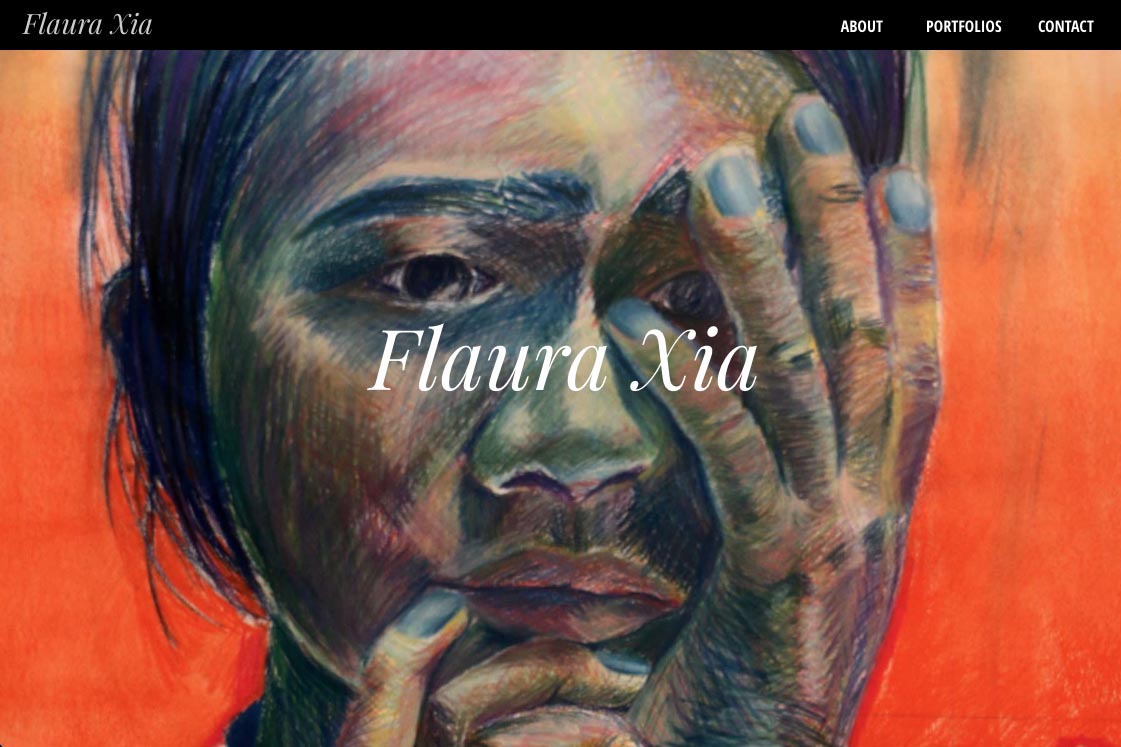 web design for an artist, writer, composer and actor - Flaura Xia
