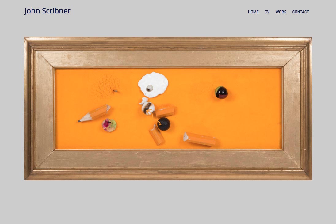 web design for an assemblage artist - home page