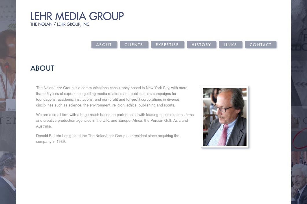 web design for a public relations consultant - Nolan Lehr