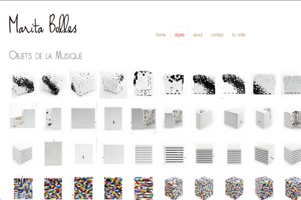 web design for a composer and sculptor - Marita Bolles
