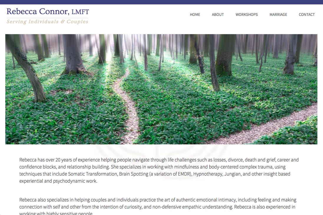 web design for a therapist - Rebecca Connor