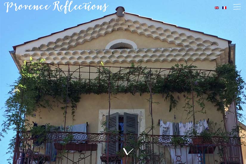 web design for a Provence travel blog - homepage top