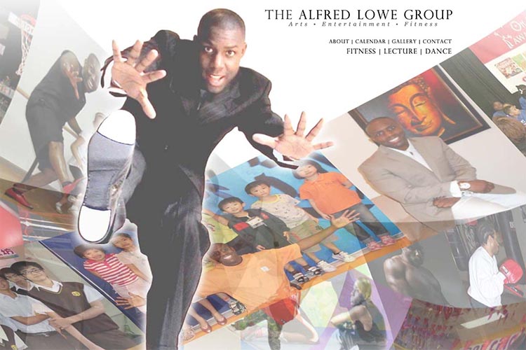 web design for a dancer, fitness coach and choreographer - Alfred Lowe