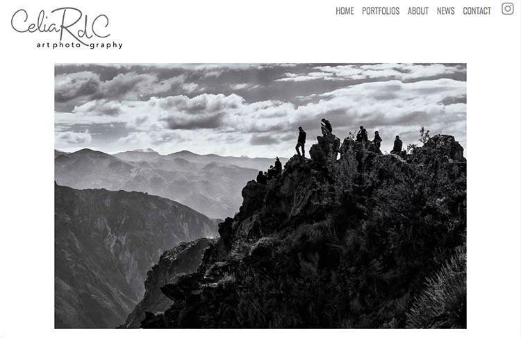 web design for a photographer - home page