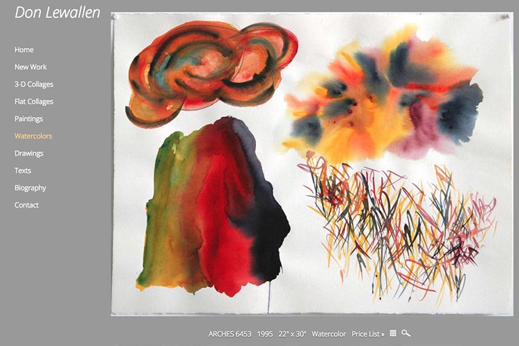 web design for an American abstract artist - Don Lewallen